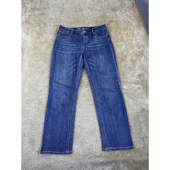 Old Navy Denim - Old Navy Perfect Straight Jeans Womens Size 8 Blue Mid Rise Comfort Denim B414